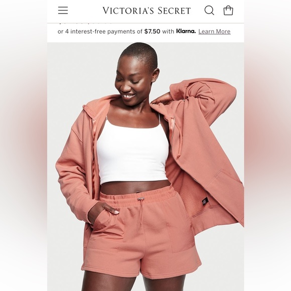 Victoria Secret Cotton Fleece Track Short NWOT - Picture 5 of 5